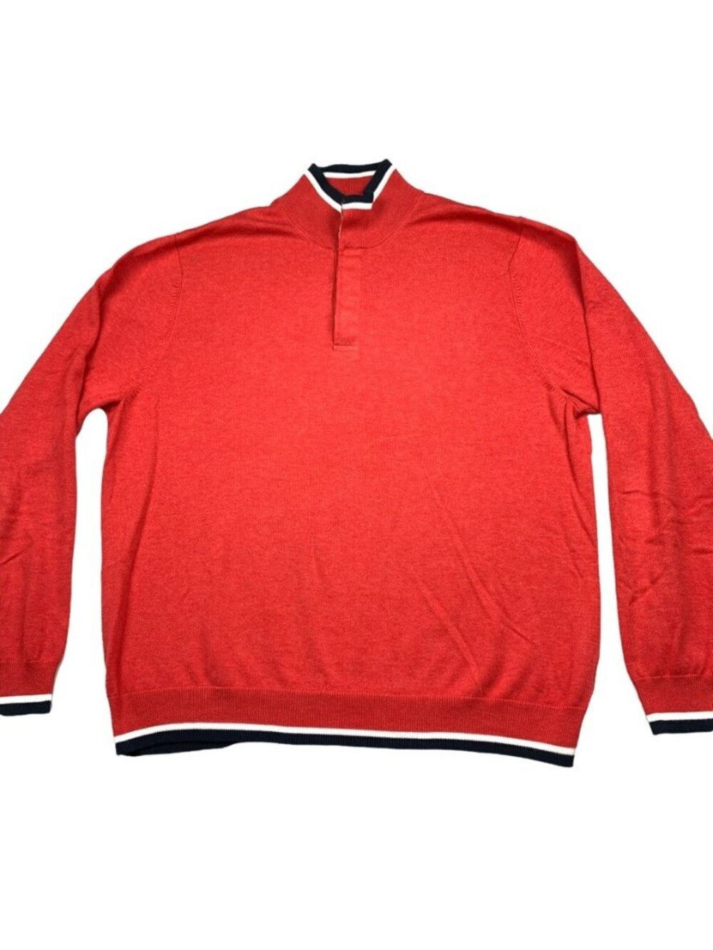 Brooks Brothers Men’s 1/4 Button Supima Cotton Pullover Sweater Red • Large